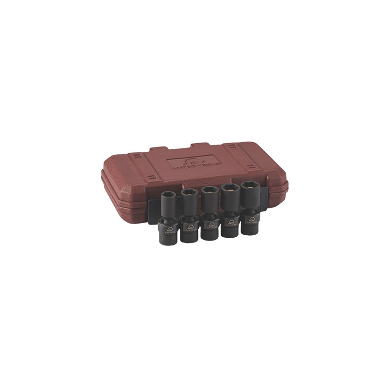 5 PIECE 3/8" DRIVE METRIC 6 POINT ADV MID-LENGTH MAGNETIC UNIVERSAL IMPACT SOCKET SET