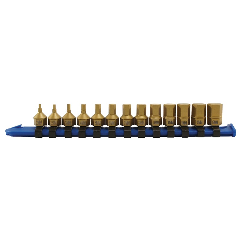13 PIECE 1 PIECE METRIC HEX BIT SET