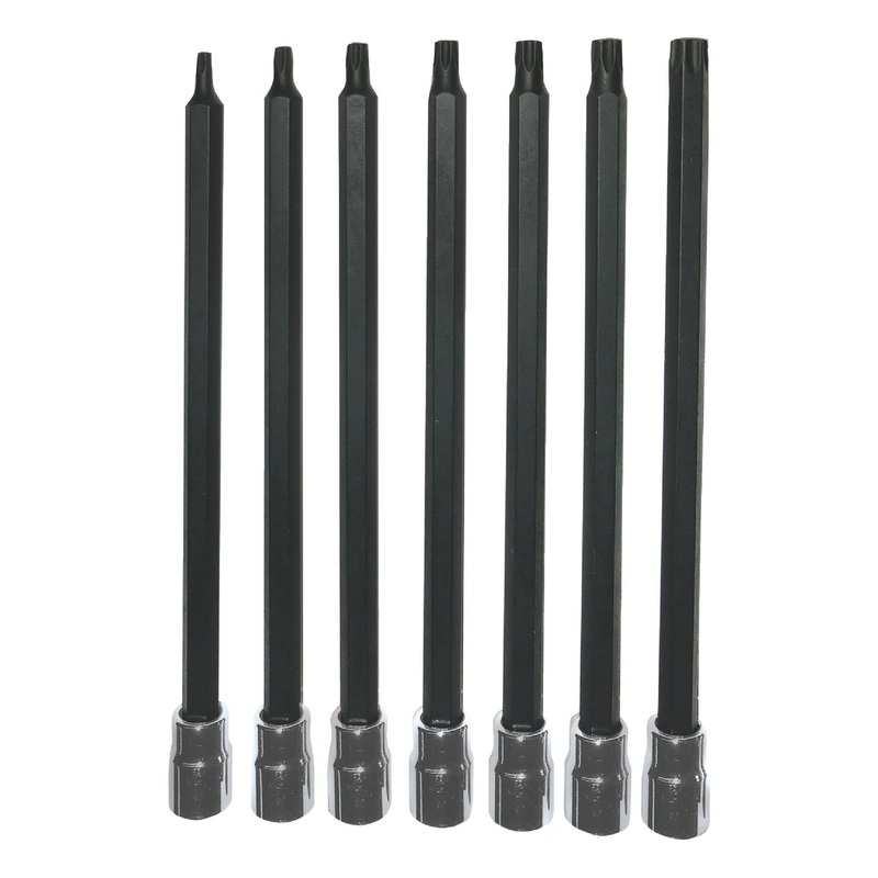1/4" DRIVE 7 PIECE X-LONG TORX CHROME SOCKET SET
