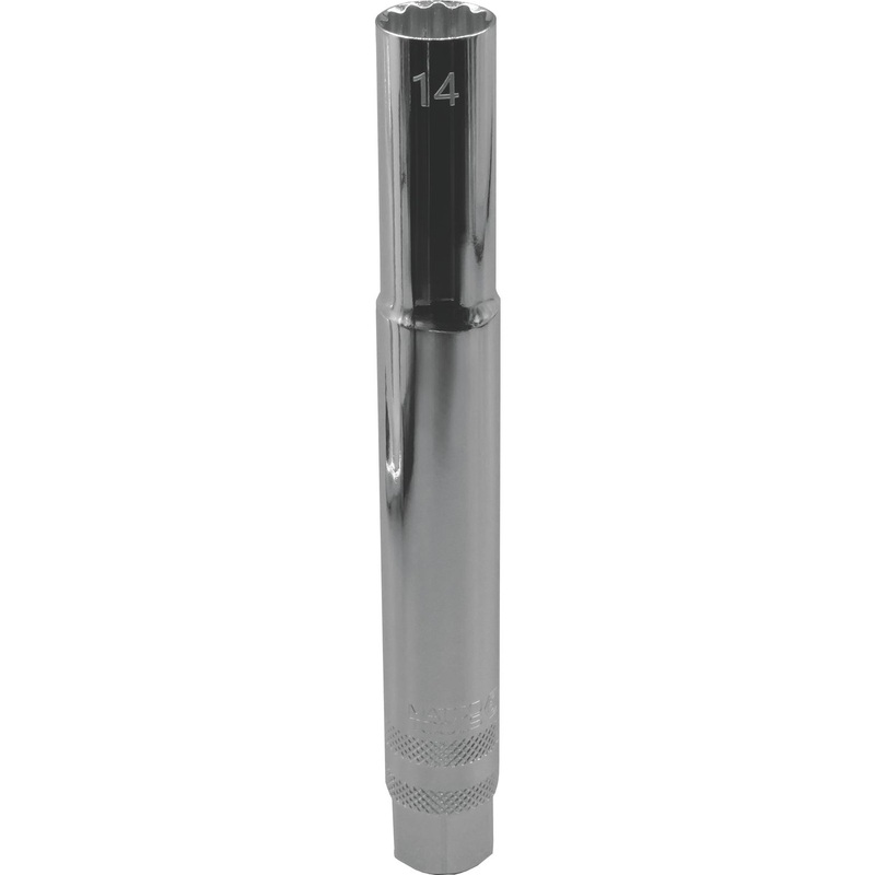 3/8" DRIVE 14mm METRIC 12 POINT 5" LONG MAGNETIC SPARK PLUG SOCKET