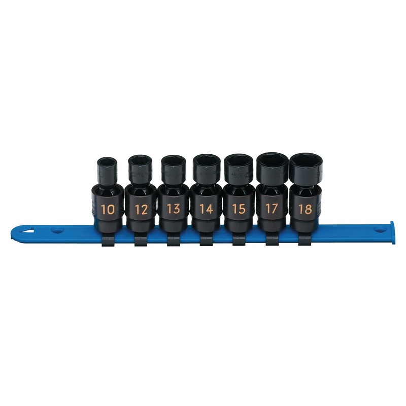 3/8" DRIVE 7 PIECE METRIC 6 POINT UNIVERSAL IMPACT SOCKET SET