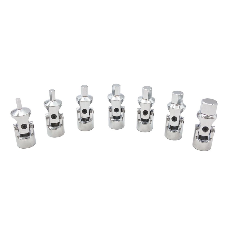 7 PIECE 1/4" DRIVE METRIC STUBBY UNIVERSAL HEX BIT SOCKET SET