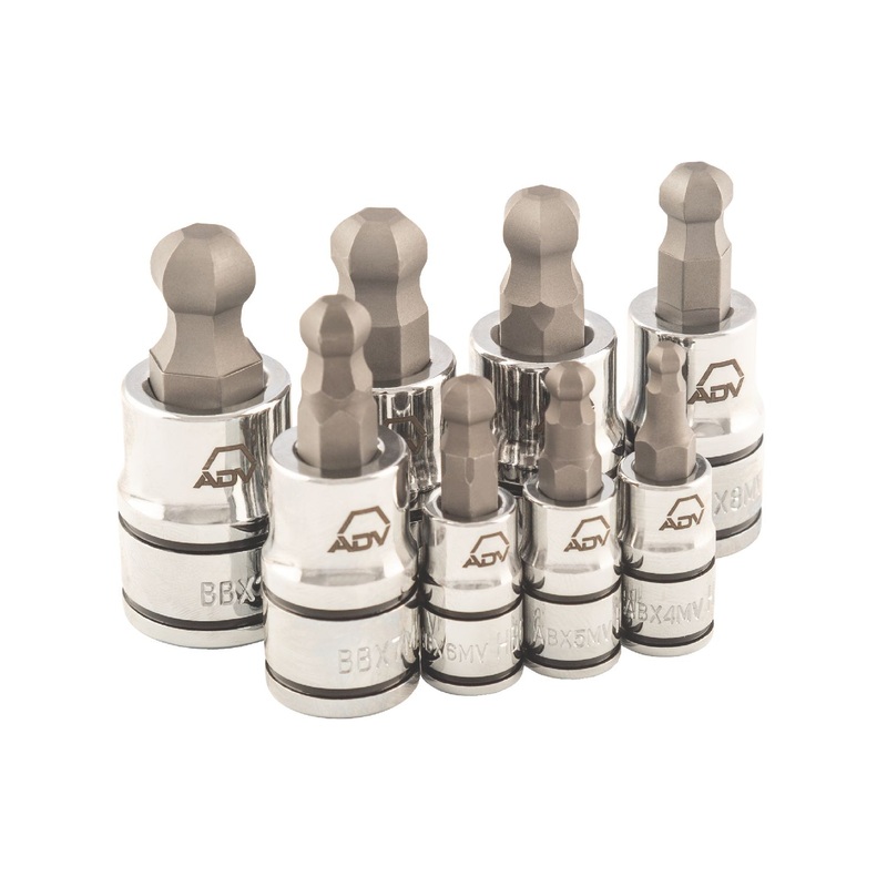 8 PIECE 1/4" AND 3/8" DRIVE METRIC HEX BALL BIT SOCKET SET