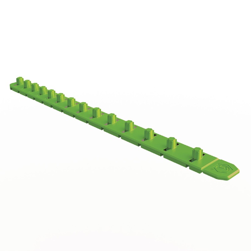 1/4" 14 POST MAGNETIC SOCKET RAIL - GREEN