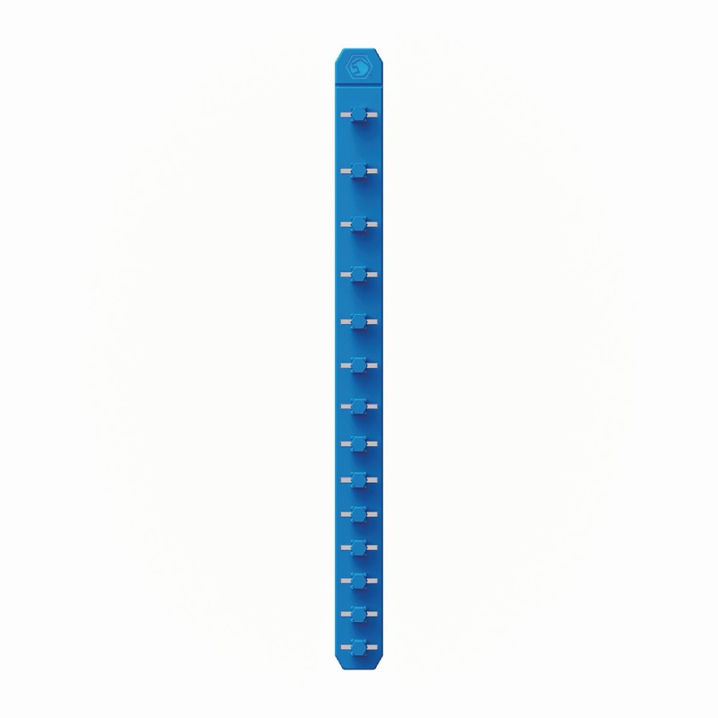 3/8" 14 POST MAGNETIC SOCKET RAIL - BLUE