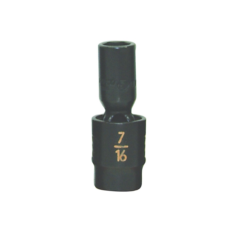 3/8" DRIVE 7/16" SAE 6 POINT MID-LENGTH UNIVERSAL IMPACT SOCKET