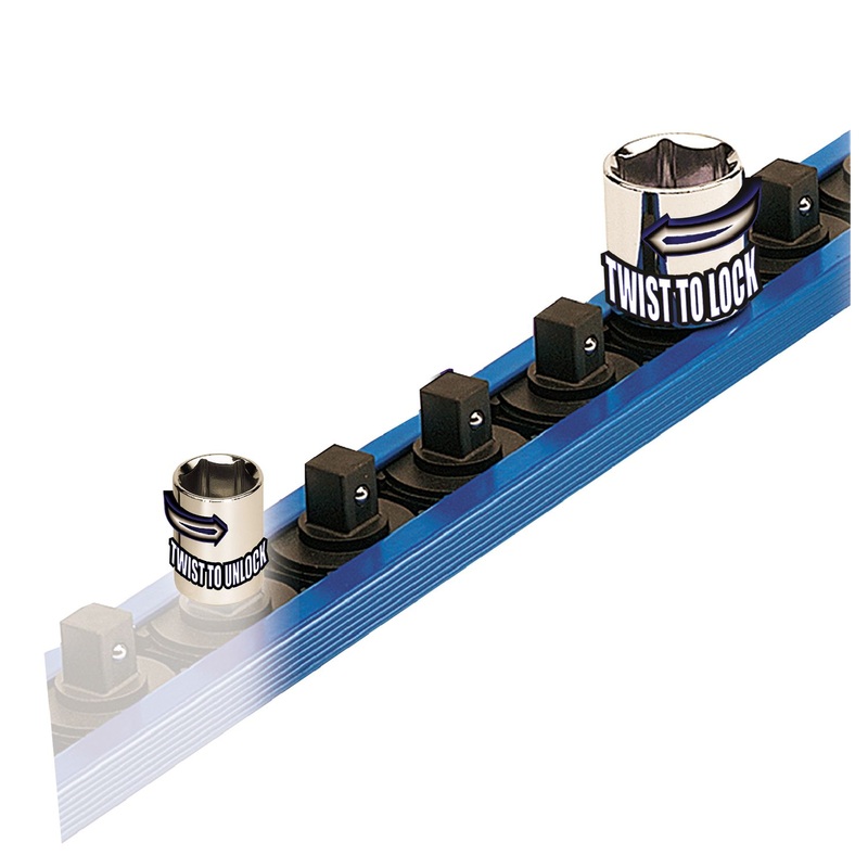 3/8" DRIVE LOCK-A-SOCKT RAIL -BLUE