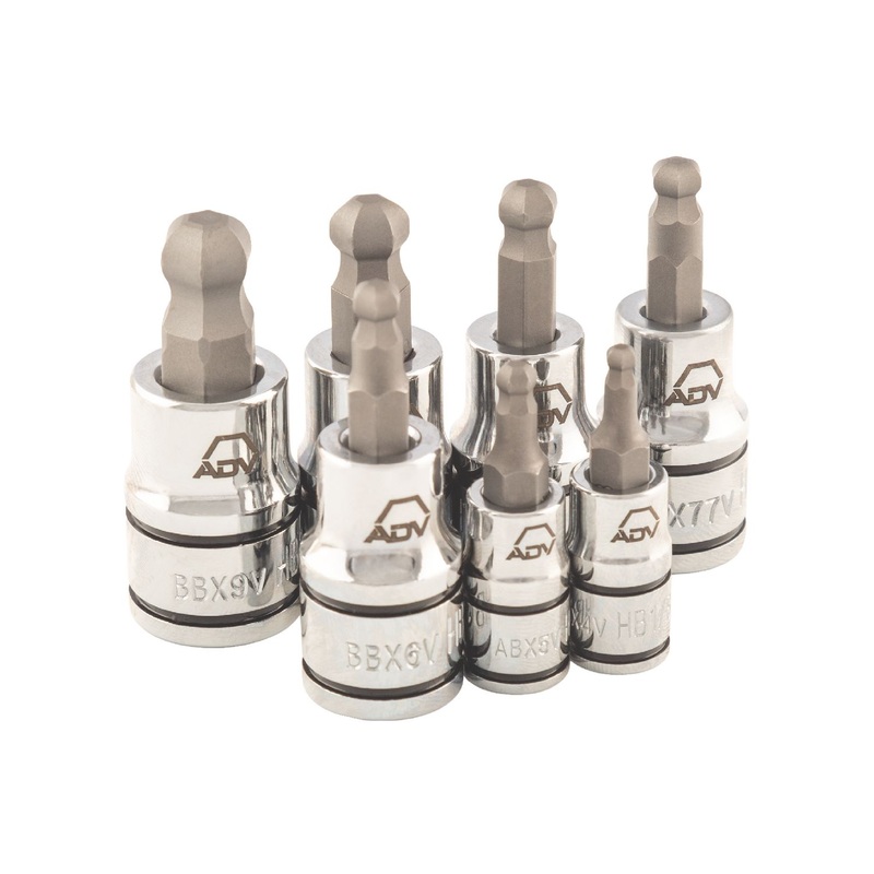 7 PIECE 1/4" AND 3/8" DRIVE SAE HEX BALL BIT SOCKET SET
