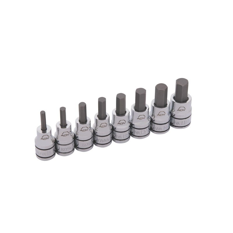 8 PIECE 3/8" DRIVE METRIC ADV HEX BIT SOCKET SET