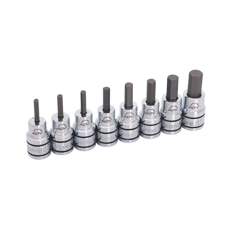 8 PIECE 3/8" DRIVE SAE ADV HEX BIT SOCKET SET