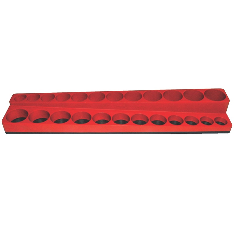 RED 3/8" DRIVE SHALLOW & DEEP MAGNETIC SOCKET HOLDER