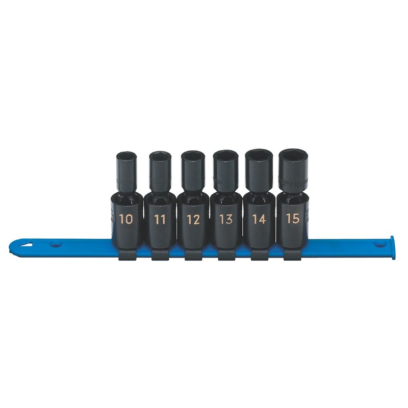 1/2" DRIVE 6 PIECE METRIC 6 POINT UNIVERSAL IMPACT SOCKET SET