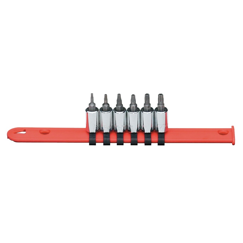 1/4" DRIVE 6 PIECE TAMPERPROOF TORX BIT DRIVER SET