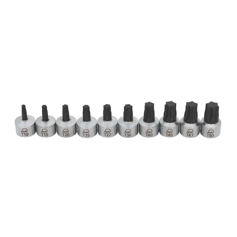10 PIECE 1/4" DRIVE ADV EXTRA STUBBY TORX BIT SOCKET SET
