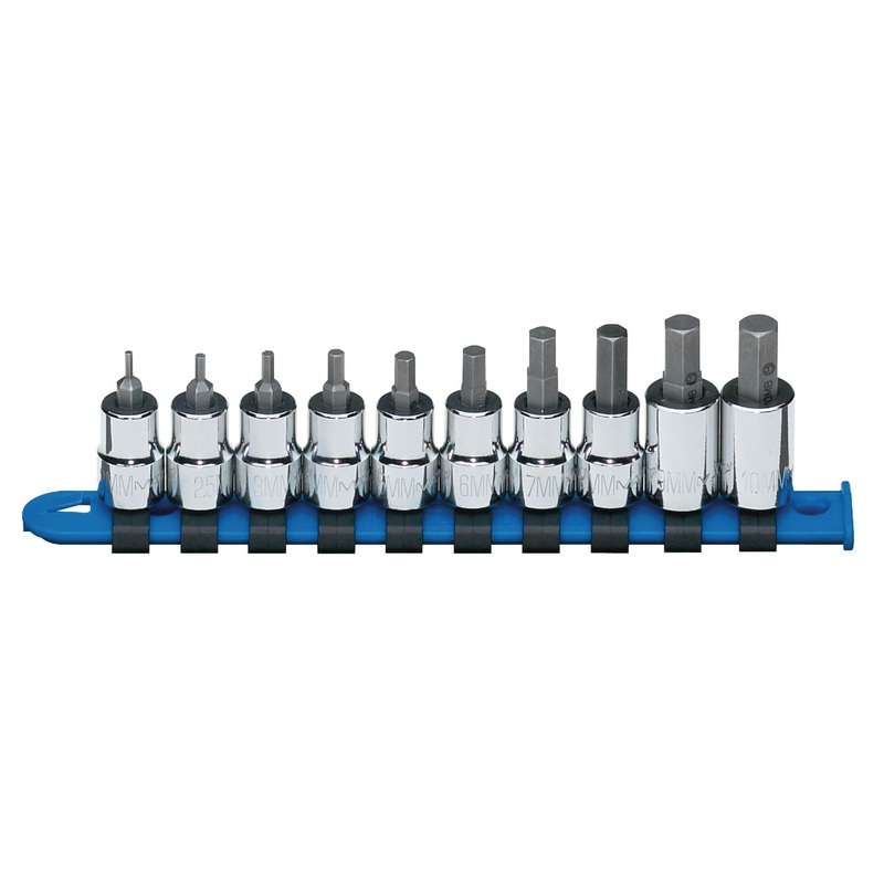 3/8" DRIVE 10 PIECE METRIC HEX BIT SOCKET DRIVER SET