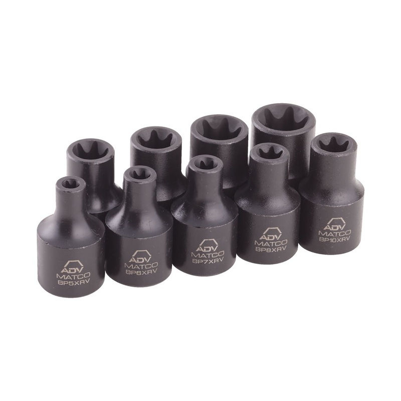 9 PIECE 3/8" DRIVE ADV INVERTED TORX IMPACT SOCKET SET