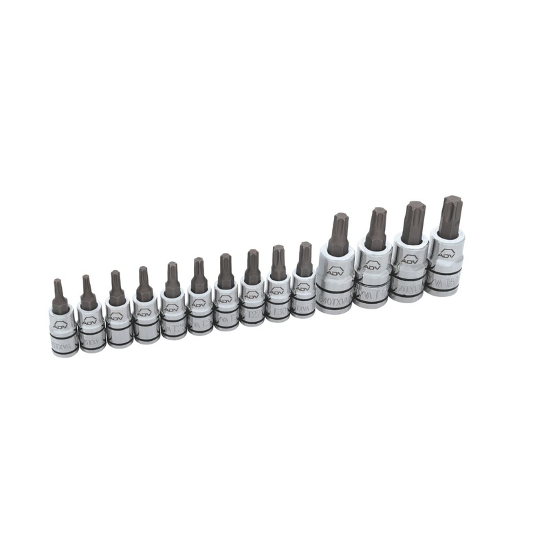 14 PIECE 1/4" AND 3/8" DRIVE ADV TORX BIT SOCKET SET