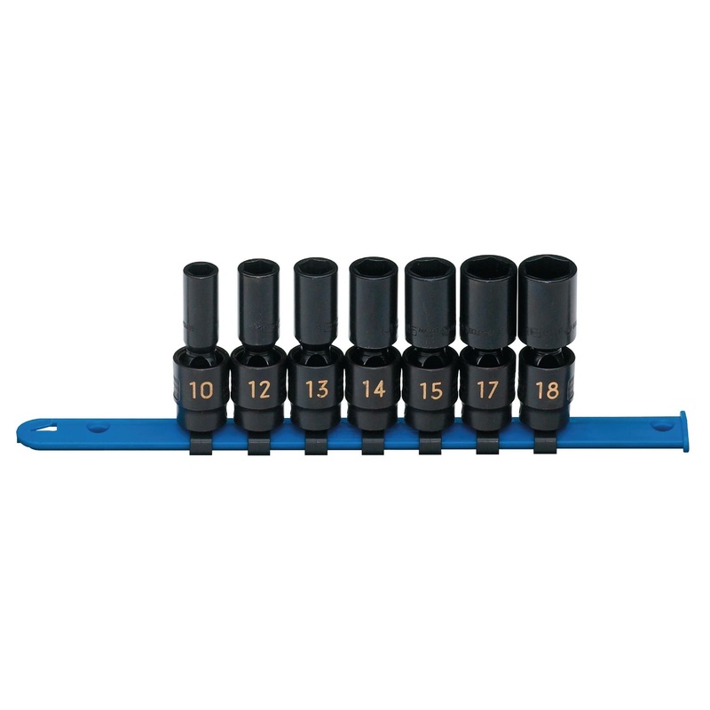 3/8" DRIVE 7 PIECE METRIC 6 POINT DEEP UNIVERSAL IMPACT SOCKET SET