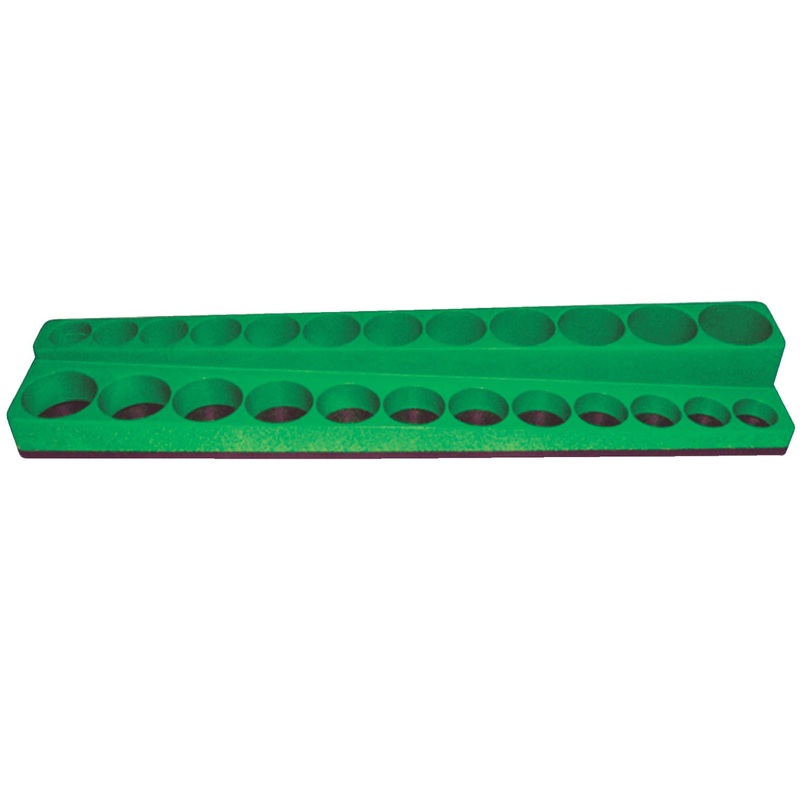 GREEN 3/8" DRIVE SHALLOW & DEEP MAGNETIC SOCKET HOLDER
