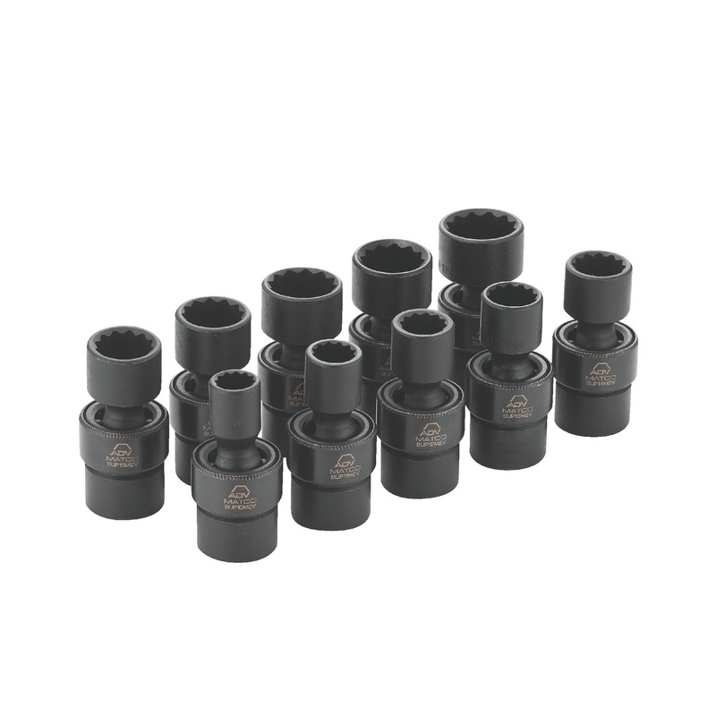 10 PIECE 3/8" DRIVE METRIC 12 POINT ADV UNIVERSAL IMPACT SOCKET SET