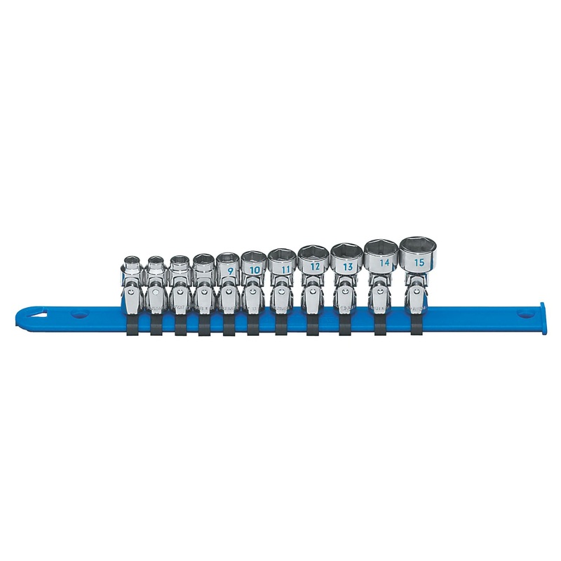 11 PIECE 1/4" DRIVE METRIC 6 POINT UNIVERSAL CHROME SOCKET SET