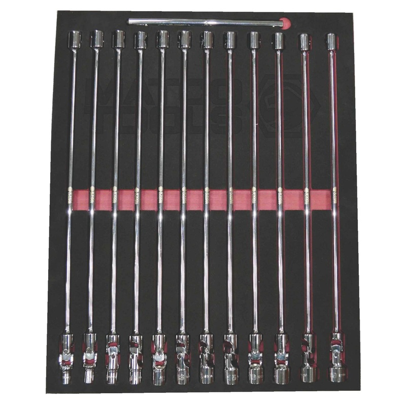 3/8" DRIVE 12 PIECE METRIC EXTENDED ANVIL UNIVERSAL CHROME SOCKET SET
