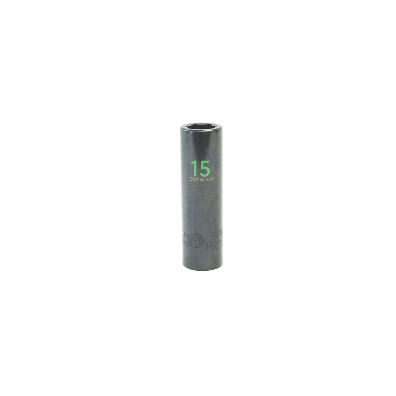 1/2" DRIVE 15MM METRIC 6 POINT DEEP IMPACT SOCKET - GREEN