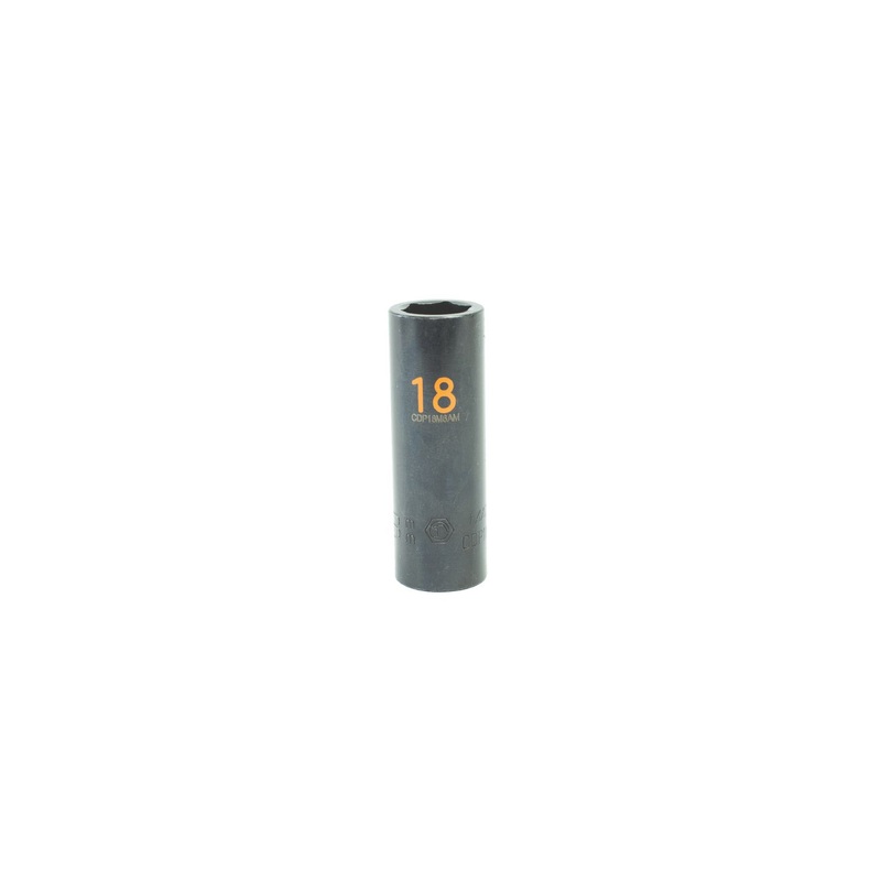 1/2" DRIVE 18MM METRIC 6 POINT DEEP IMPACT SOCKET - ORANGE