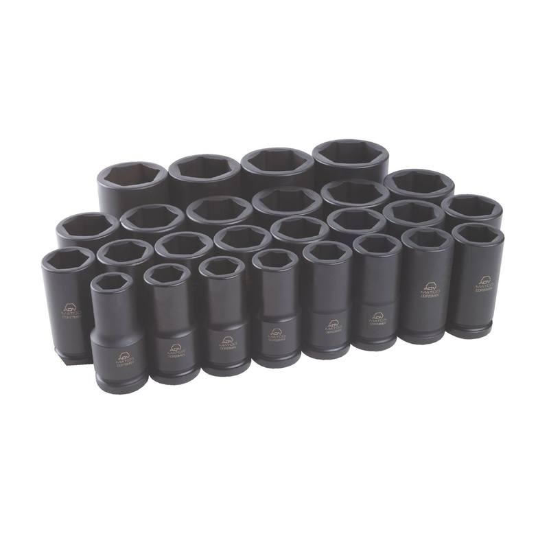 26 PIECE 3/4" DRIVE METRIC 6 POINT ADV DEEP IMPACT SOCKET SET