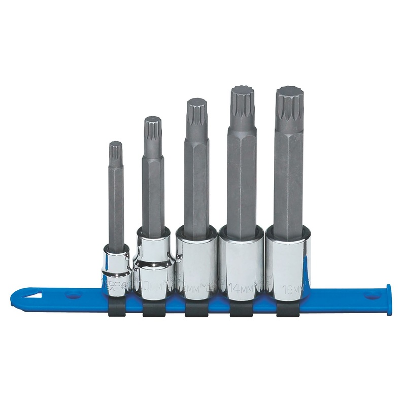 3/8" AND 1/2" DRIVE 5 PIECE METRIC LONG TRIPLE SQUARE BIT SOCKET SET