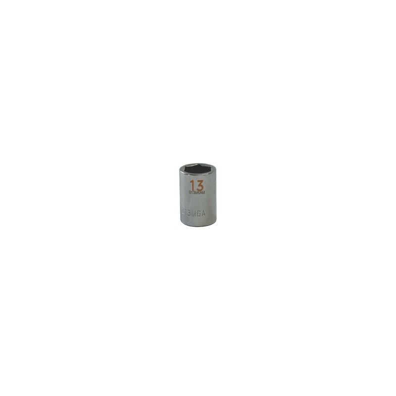 3/8" DRIVE 13MM METRIC 6 POINT CHROME SOCKET - ORANGE