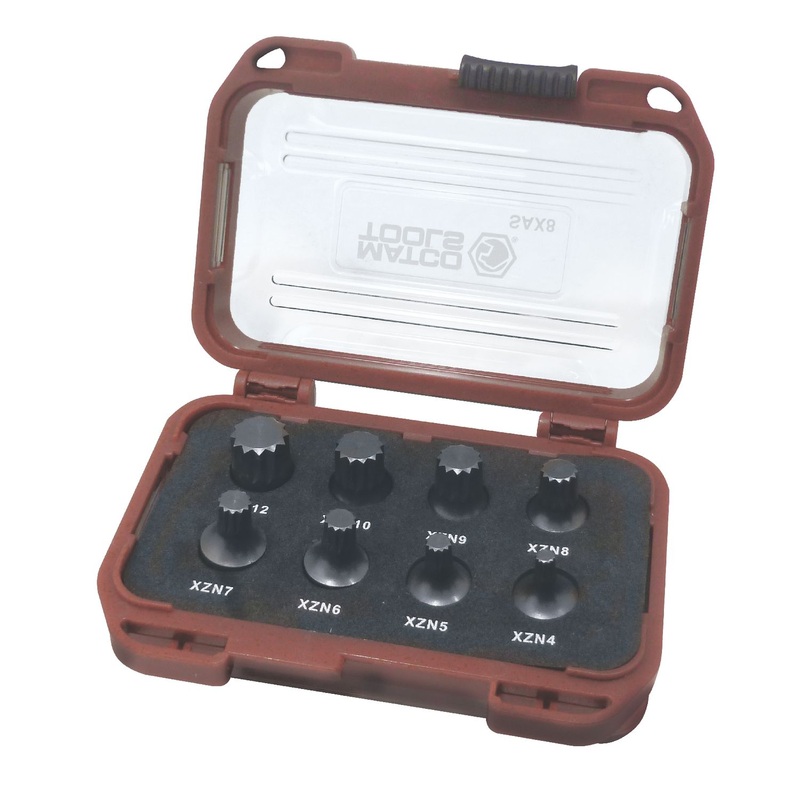 8 PIECE 1/4" DRIVE STUBBY TRIPLE SQUARE DRIVER SET
