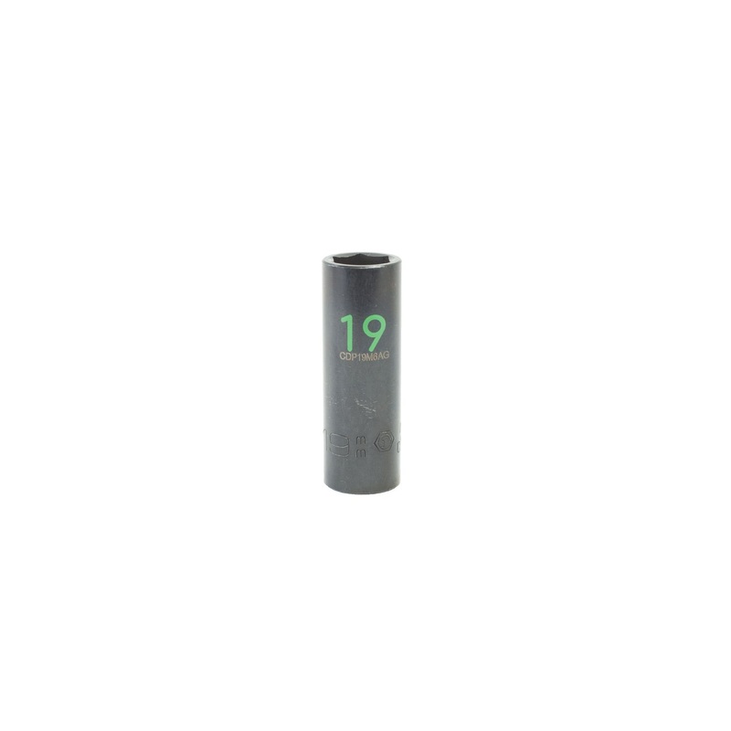 1/2" DRIVE 19MM METRIC 6 POINT DEEP IMPACT SOCKET - GREEN