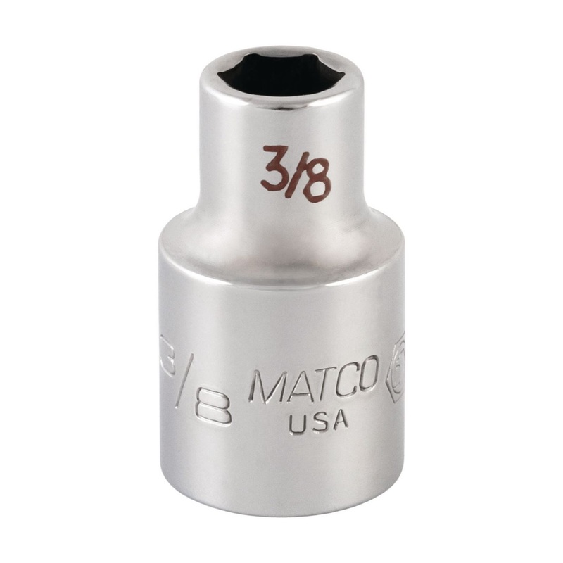 1/2" DRIVE 3/8" SAE 6 POINT CHROME SOCKET