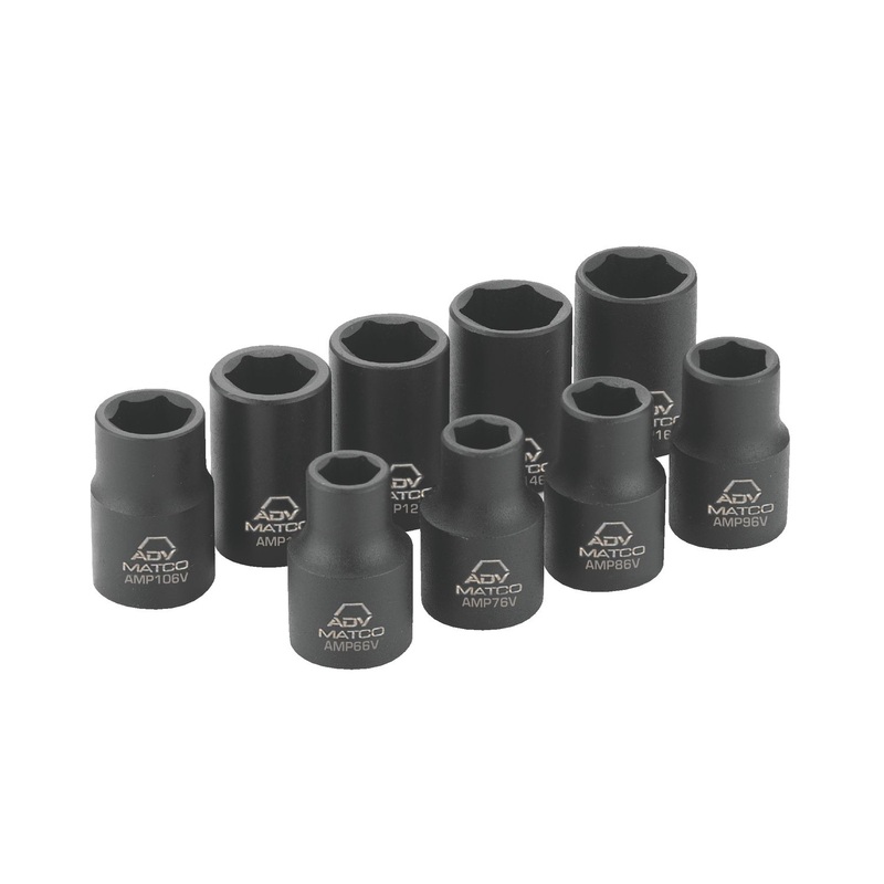 1/4" DRIVE 9 PIECE DRIVE SAE 6 POINT MAGNETIC ADV IMPACT SOCKET SET