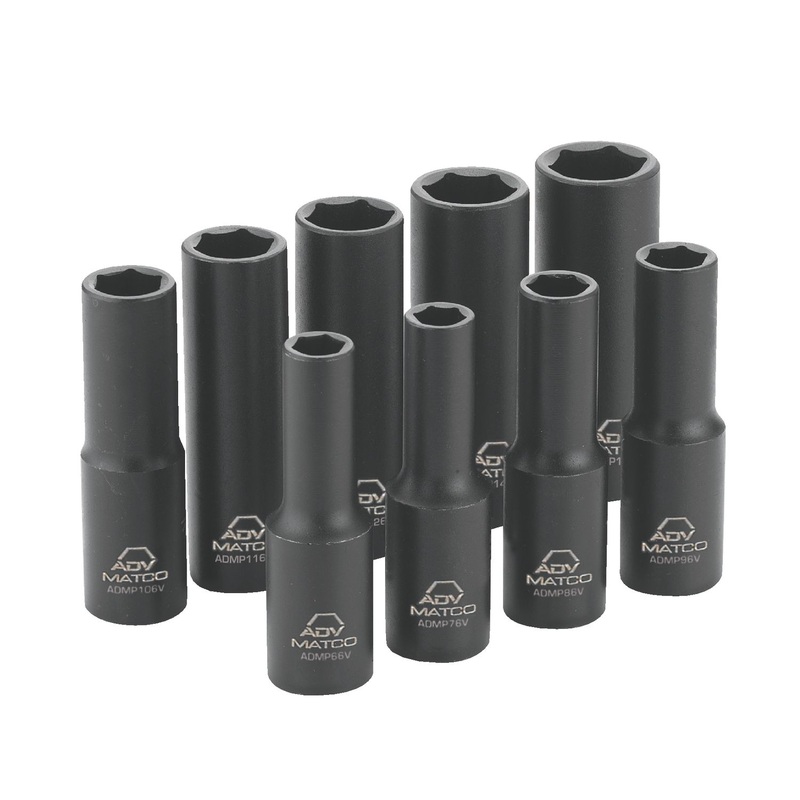 1/4" DRIVE 9 PIECE SAE 6 POINT MAGNETIC ADV IMPACT SOCKET SET
