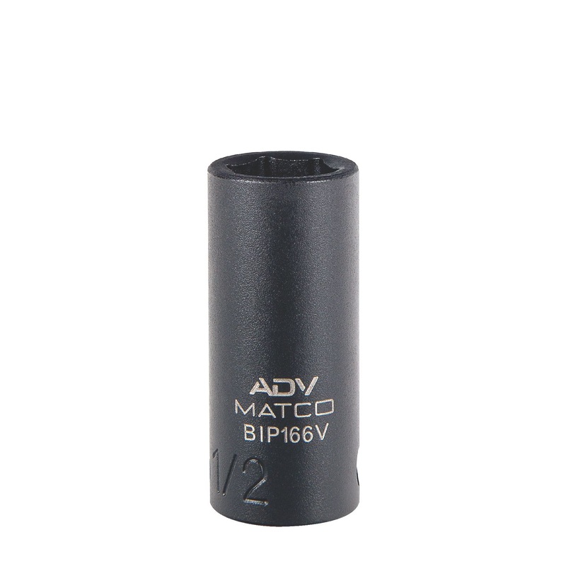 3/8" DRIVE 1/2" SAE 6 POINT MID-LENGTH IMPACT SOCKET