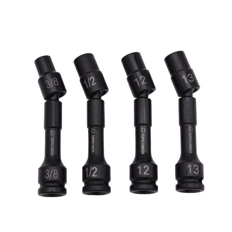 4 PIECE 1/2" DRIVE 12 POINT 5" LONG PINLESS UNIVERSAL ADV IMPACT DRIVELINE SOCKET SET