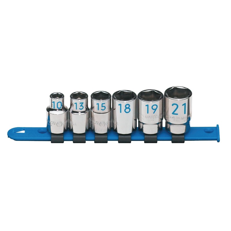 1/2" DRIVE 6 PIECE METRIC 6 POINT SOCKET SET