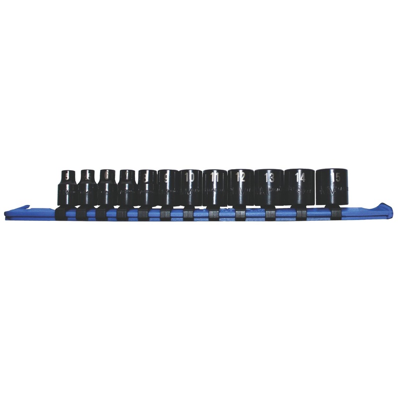 12 PIECE 1/4" DRIVE METRIC PRO NON-SLIP IMPACT SOCKET SET