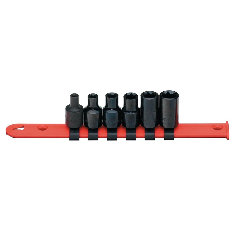 3/8" DRIVE 6 PIECE RECESSED TORX SOCKET SET