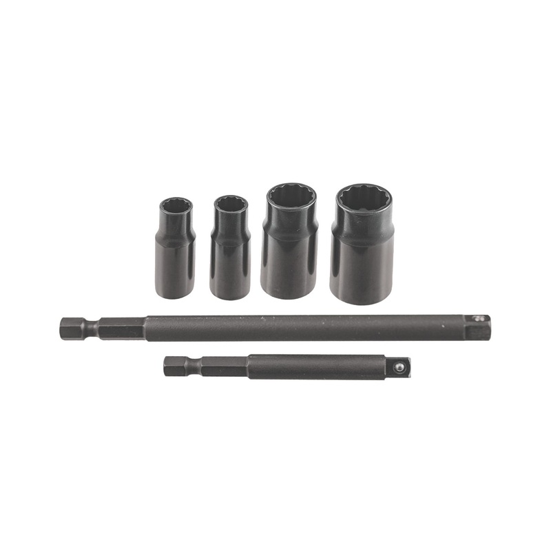 1/4" DRIVE 6 PIECE METRIC 12 POINT SEMI DEEP IMPACT FLIP SOCKET SET