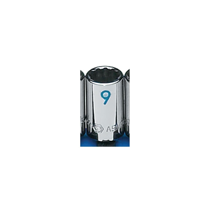 1/4" DRIVE 9MM METRIC 12 POINT CHROME SOCKET