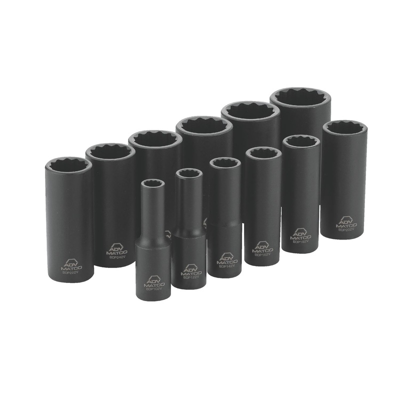 12 PIECE 3/8" DRIVE SAE 12 POINT ADV DEEP IMPACT SOCKET SET