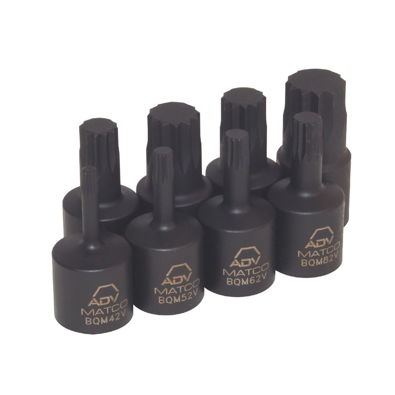 8 PIECE 3/8" DRIVE IMPACT TRIPLE SQUARE ADV BIT SET