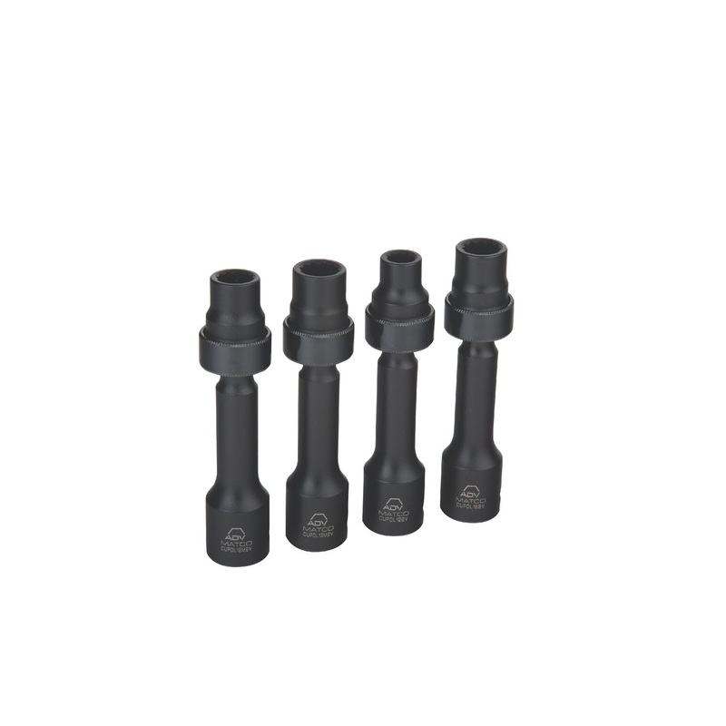 1/2" DRIVE 4 PIECE 12 POINT 4.5" LONG UNIVERSAL ADV IMPACT DRIVE LINE SOCKET SET