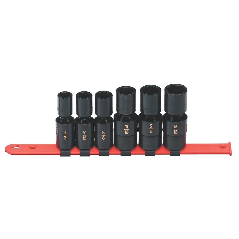 1/2" DRIVE 6 PIECE SAE 6 POINT UNIVERSAL IMPACT SOCKET SET