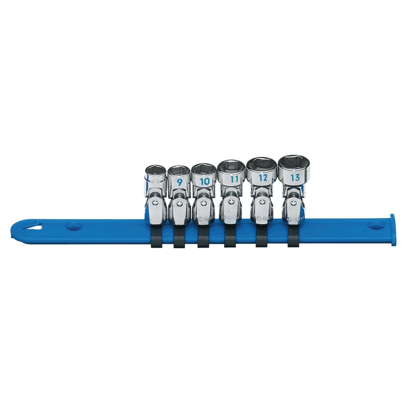 1/4" DRIVE 6 PIECE METRIC 6 POINT UNIVERSAL CHROME SOCKET SET