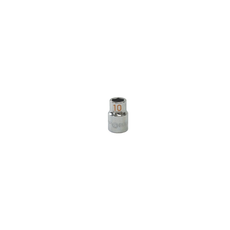 3/8" DRIVE 10MM METRIC 6 POINT CHROME SOCKET - ORANGE