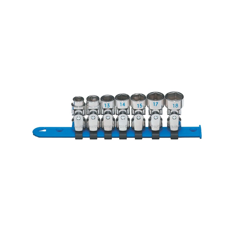 3/8" DRIVE 7 PIECE METRIC 6 POINT UNIVERSAL CHROME SOCKET SET